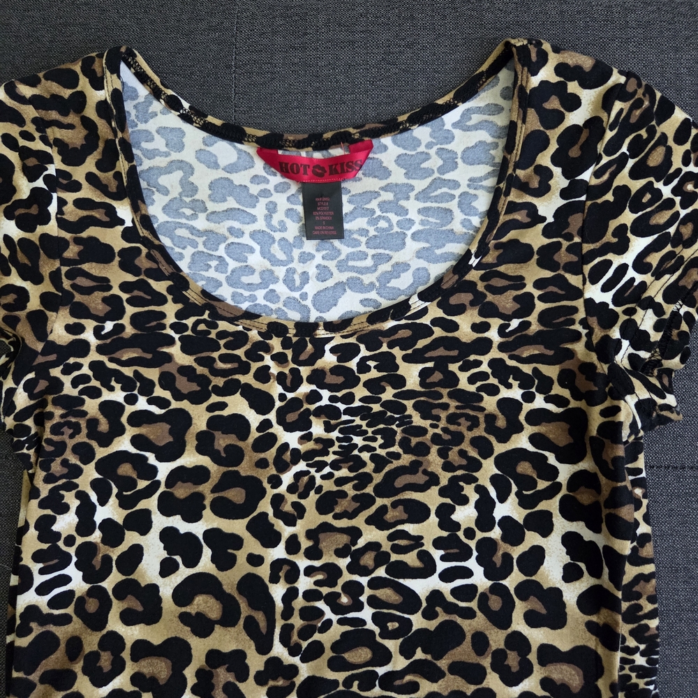 Hot Kiss Women's Leopard Print Midi Dress
